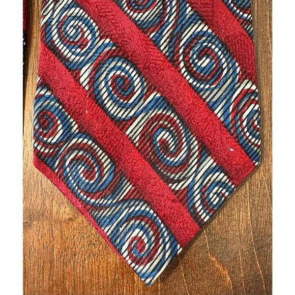 Bellini 100% Silk Men's Tie in Red and Blue 4" Striped Vintage - Picture 6 of 14